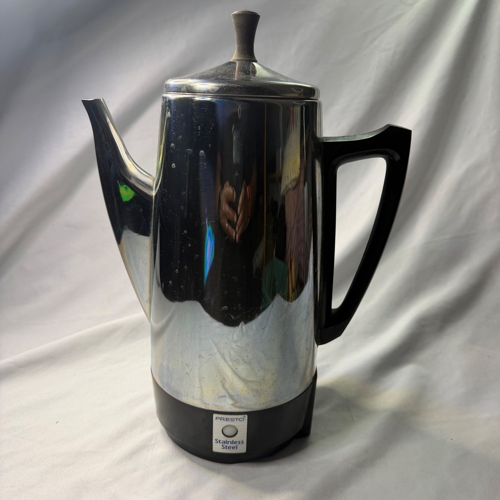 Presto 12 Cup Electric Coffee Percolator Stainless Steel Vintage Model